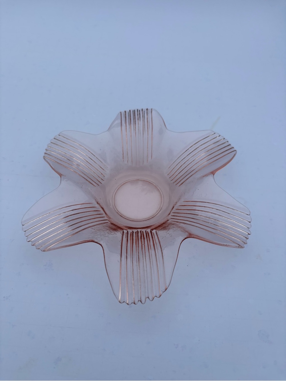 Vintage Pink Decorative Glass Star/Flower Bowl - Home Art